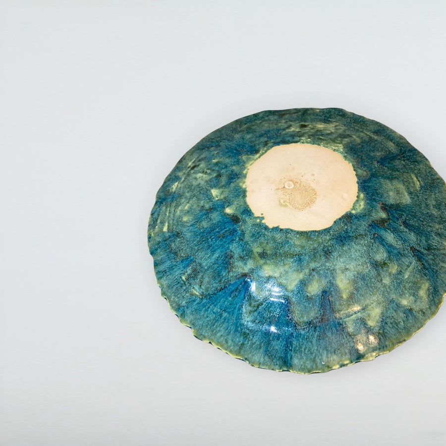 Dora Deco snow ruffle bowl — handmade stoneware, one of a kind, photo 1