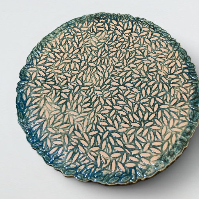 Dora Deco snow ruffle bowl — handmade stoneware, one of a kind, photo 2