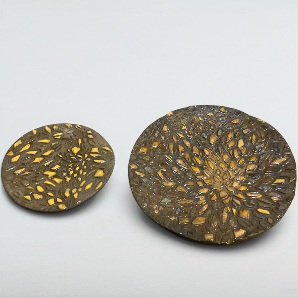 Dora Deco bronze pebble pair — top view
