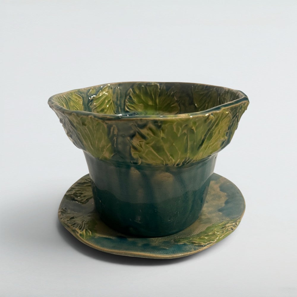 Dora Deco forest tea set — handmade stoneware, one of a kind, photo 1