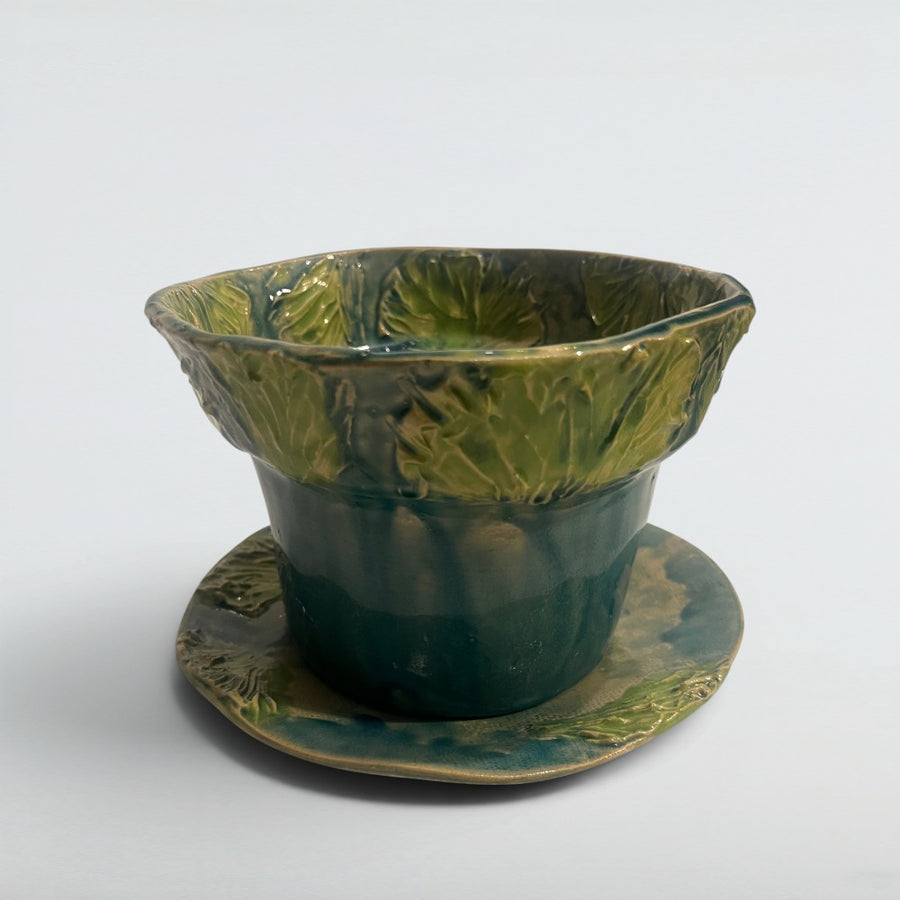 Dora Deco forest tea set — handmade stoneware, one of a kind, photo 1