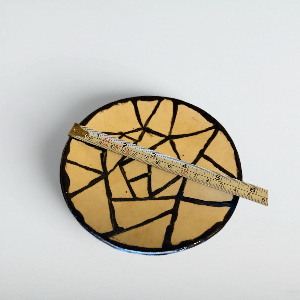 Dora Deco obsidian pebble discs — handmade stoneware, one of a kind, photo 2