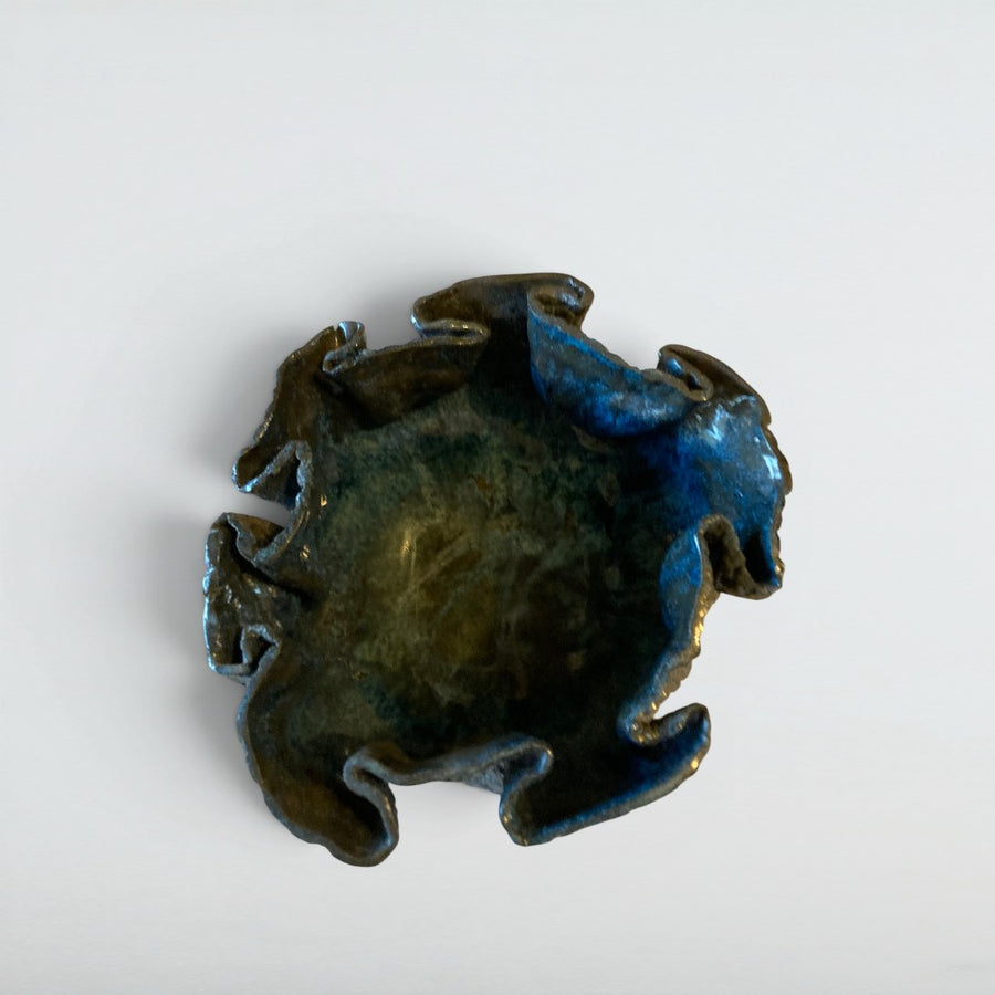 Dora Deco sea anemone catchall teal — handmade stoneware, one of a kind, photo 1