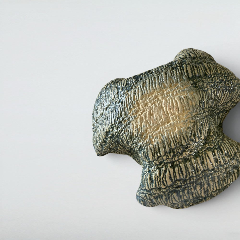 Dora Deco seaweed bowl teal — handmade stoneware, one of a kind, photo 3