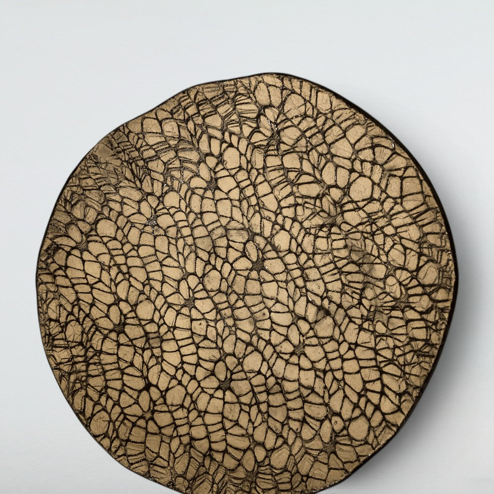 Dora Deco serpent skin charger — handmade stoneware, one of a kind, photo 1