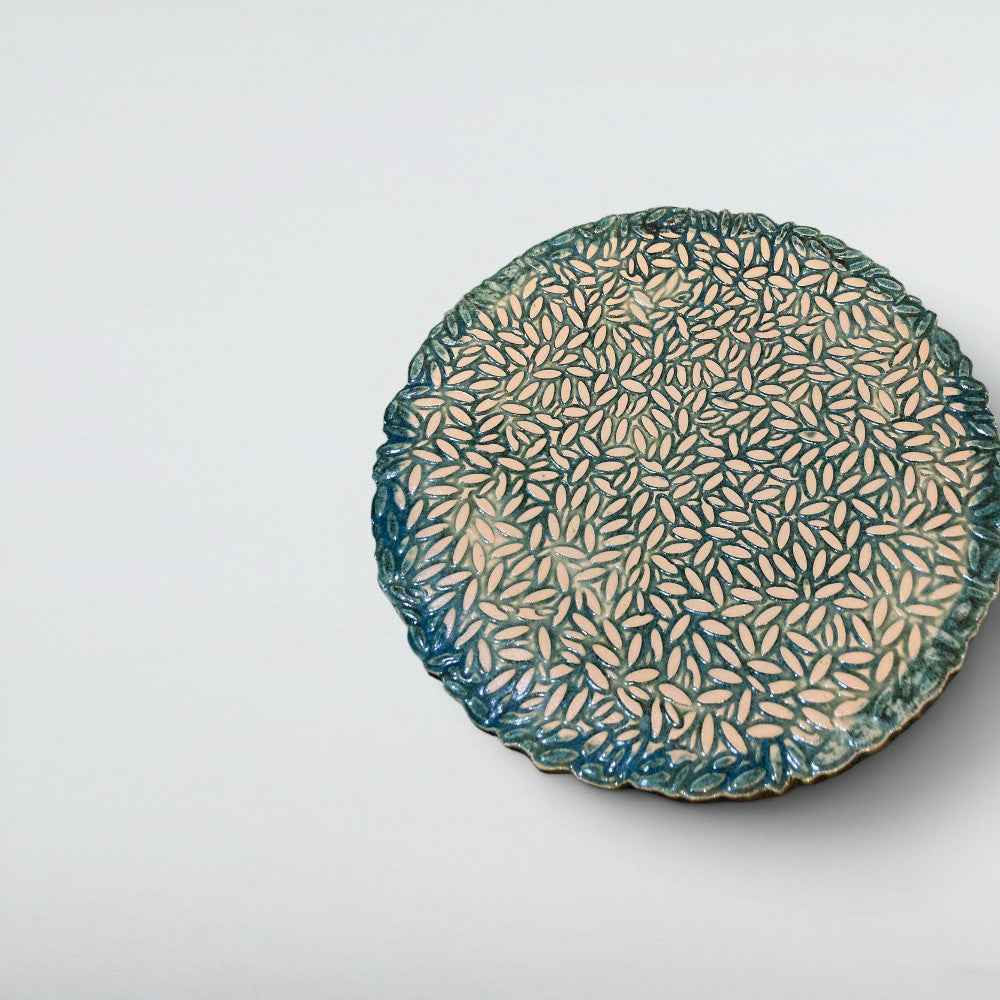 Dora Deco snow ruffle bowl — handmade stoneware, one of a kind, photo 2