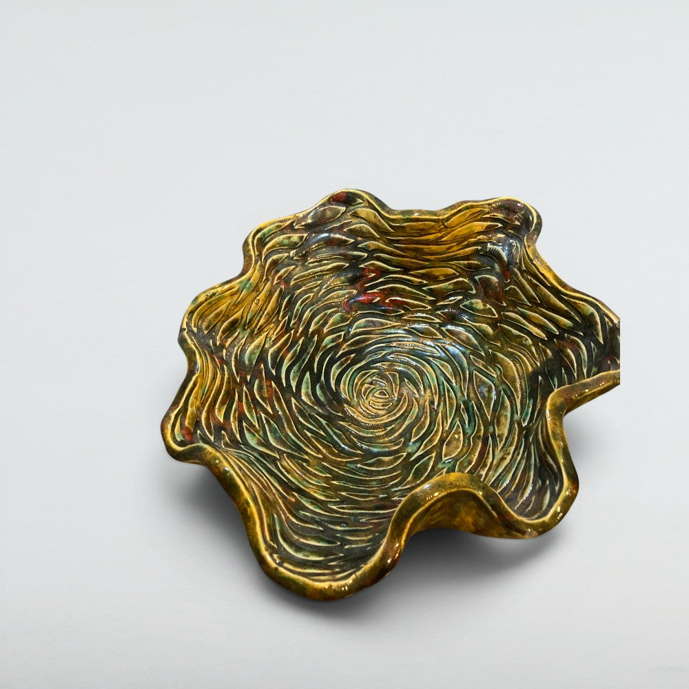 Dora Deco solstice star bowl — handmade stoneware, one of a kind, photo 2